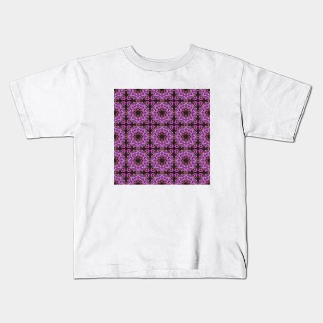 Purple Geometric Pattern Kids T-Shirt by xenapulliam